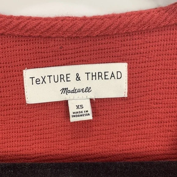 Madewell Texture & Thread Button Wrap Top- Burnt Orange - Picture 6 of 11